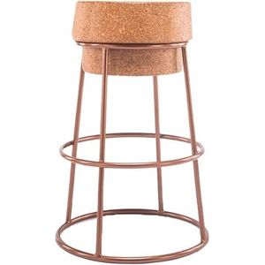 Barkrukken Smeedijzeren bar bureaustoel, moderne minimalistische barkruk, Amerikaanse barkruk, hoge kruk met voetpedalen Keuken (Color : Brown-, Size : 74CM)