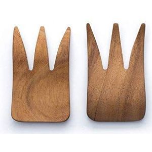 Whitewhale Houten Beer Klauw Kodiak Salade Servers, Stuk van 2 Standard Bear Claw Salad Server Set