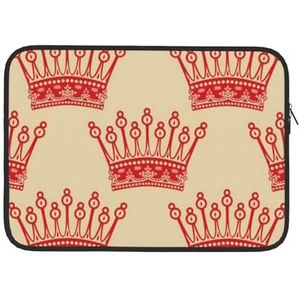 Rode Kroon Gedrukte Laptop Sleeve Bag Duurzame Laptop Case Computer Draagtas Beschermende Cover 15 Inch