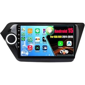 Android 15 Autoradio Voor KIA RIO 2011-2015 met Draadloze Carplay Android Auto, 9 Inch Autoscherm Soporta Bluetooth WIFI GPS FM/RDS(8Core(4+64GB))