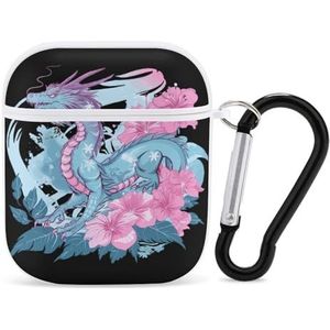 Transgender Japanse Draak Leuke Case Voor AirPods 2&1 Schokbestendige Beschermende Hoofdtelefoon Gevallen Cover Met Sleutelhanger Voor Mannen Vrouwen