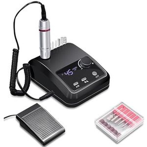 45000 RPM Elektrische Nagelboormachine For Nagels Vijl HD-scherm Metalen Manicurepen Professionele Nageldraaibankschuurmachine Eenvoudig te bedienen(Black)