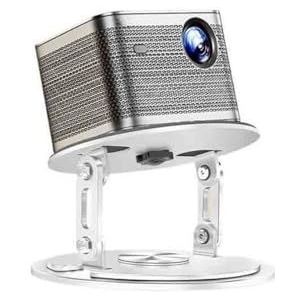 Projectorstandaard, Desktop-projectorbeugel 360 graden draaibare projectorstandaard Metalen beugel Universele kantoor-thuis-nachtkastje(White)
