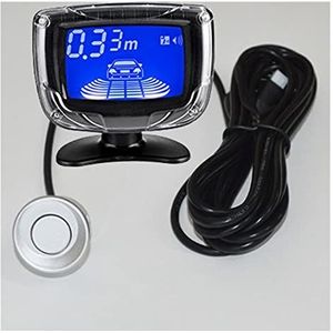 Auto Parking Sensor Parkeersensor Dual CPU LCD-scherm Met Schakelaar 12V Auto Reverse Backup Sensor Parking Radar Monitor Detector Systeem auto-achteruitrijsensor(Zilver)