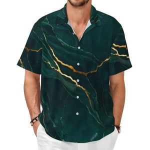 Heren Hawaiiaans shirt met korte mouwen marmeren textuur. - Zomershirts met korte mouwen voor heren, casual button down, vakantie, strandshirt met zak, 3d, XXL