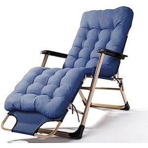 GEIRONV Draagbare Zero Gravity Recliner Chair, Balkon Binnenplaats Verstelbare Lounger Recliners met Kussen Outdoor Sun Lounger Chair Fauteuils (Color : Blue, Size : 178x52x32cm)