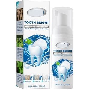Whitening Mousse Tandpasta - Maakt Tanden Witter en Verwijdert Vlekken, Verfrist de Adem en Herstelt Het Tandvlees. Twee Handige Applicatiemethoden Om de Mondgezondheid Te Beschermen.(5pcs)