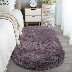 Tapijten, Antislip - Modern superzacht dik stapelig pluizig shaggy tapijt dat geen licht afgeeft luxe minimalistische stijl zacht aanvoelend for woonkamer pluche(Deep Purple,40 * 60cm)