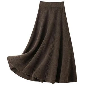 MdybF - Kunstwollen Rok - Koffie - Hoge Taille - Gebreide Rok