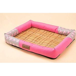 Xihaoer Travel Dog Koelmatten Zomer Kleine Medium Hond Teddy Huisdier Oxford Doek Pp Katoen Mat Kennel Mat Bed Roze 55456 Reizen, roosrood