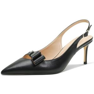 CHMILE CHAU Damesschoenen met hakken- elegante pumps voor dames-stiletto-strik-sexy naaldhak-puntige teen gesloten avond-feest luxe modieuze achterste riem 38-CHC-19, 1 x zwart., 42 EU