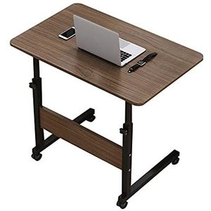 CHCHC Verplaatsbaar Mobiel Computerlaptopbureau,Met 4 Vergrendelbare Wielen Verstelbaar 69-90cm Slaapbank Zijstudie Lezen Eettafel(Brushed Black oak)