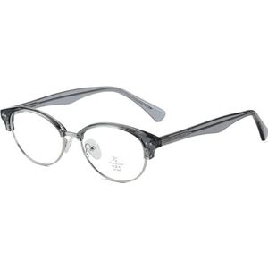 moomoobird Fashionbril met blauwlichtbescherming, TR90-metalen frame, kleine brilmonturen voor dames en heren, Grijs Zilver Frame