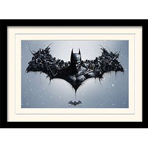 1art1 Batman Poster Arkham Origins, Logo Ingelijste Foto Met Passepartout | Muur Foto's | In Een Fotolijstje 40x30 cm