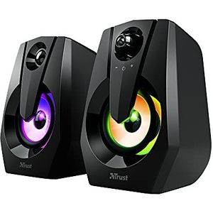 Luidspreker 2.0 Trust Ziva RGB – 12 W (6 W RMS) – afstandsbediening aan de voorzijde – stroomvoorziening via USB – RGB-verlichting, automatische cyclus