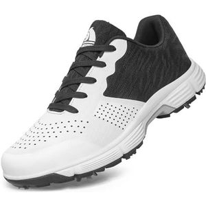 Nieuwe golfschoenen voor heren, professionele stiletto-golfschoenen, turnschoenen, plus size, Witzwart, 48 EU