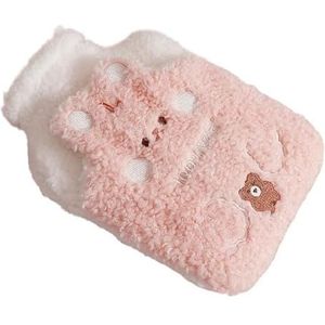 Warmwaterkruik 2 stuks grote warmwaterzak voor menstruatiepijn, gevulde menstruatie, koliekverwarming, pluche handwarmers, fles warmwaterzak (1000 ml 02)