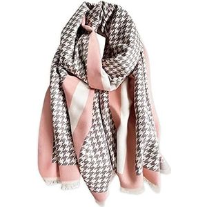 LumiSyne Winter Kasjmier Sjaal Mode Sjaal Voor Vrouwen Klassieke Houndstooth Pashmina Sjaals Met Kwastje Warm Zachte Lange Verdikte Wrap, Grijs, Eén maat