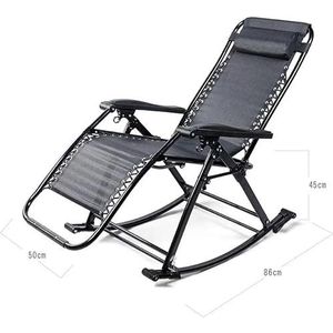 GEIRONV Schommelstoel in de tuin, stalen frame, zwarte verstelbare voetensteun, verstelbare patio, opklapbare schommelstoel, Fauteuils (Color : Rhombus, Size : 110 * 20cm)
