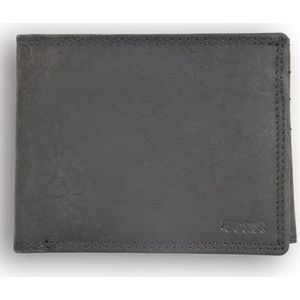 Zwarte Echt Leren Portemonnee met RFID Bescherming, Dubbele Stiksels, 9 Kaartsleuven, ID-Vakjes & Ruim Muntvak