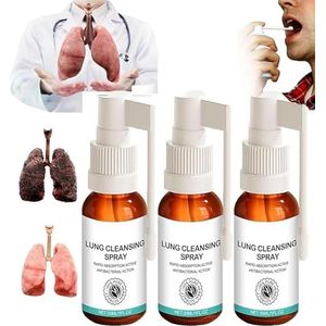 GeRRiT Lung Cleansing Spray Kruiden Lung Reinigen Mist Reiniging Longen Hydraterende Keel Care Spray Adem Detox Kruiden Lung Reiniging Spray Krachtige Lung Ondersteuning Reinigen Ademhaling