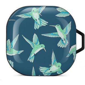 Vliegende kolibrie van het paradijs oordopjes hoesje compatibel met Samsung harde beschermhoes zwart stijl