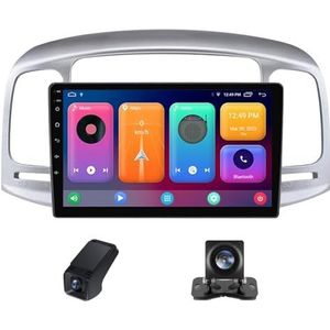 Autoradio,Android 13 geldt geldt voor Hyundai Accent 3 2006-2011 9 inch HD touchscreen autoradio met draadloze Carplay Android Auto 4GLTE 5GWi-Fi Bluetooth FM RDS GPS-navigatie(NF-2)