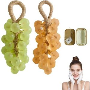 Druivenzeep, druivenzeep aan een touw, decoratieve handgemaakte kristallen druiven for het wassen van frisse lucht, langdurige geur, milde reiniging, kerstcadeau for mannen en vrouwen(K)