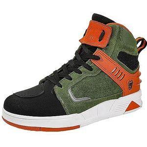 ZHENSI Motorschoenen Heren Street Motorlaarzen Zijrits Ademend Antislip Met Enkelsteun Modieus Motorcross Rijden,Groen,46 EU