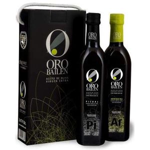 Oro Bailén - Doos Asa Gourmet Extra Virgin Olive Oil van Jaén Arbequina + Picual variëteiten (2 flessen 500 ML)