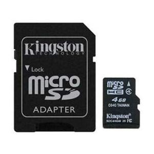 Nieuwe Kingston Micro SD 4 GB geheugenkaart met SD-adapter
