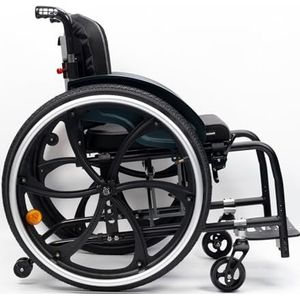 NRNQMTFZ Lichtgewicht opvouwbare zelfrijdende rolstoel, sport- en vrijetijdsrolstoelen voor volwassenen, frame van aluminiumlegering, zelfrijdende transportrolstoel (B, zitbreedte 40 cm)
