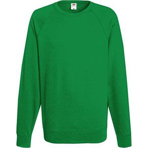 Fruit of The Loom Raglan sweater - Casual casual fleecetop voor heren - Kelly Groen groen (M)
