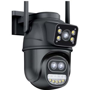 Bewakingscamera, 6K HD IP-camera 12MP Drie lenzen 8X zoom Buitenbewakingscamera Bewegingsdetectie CCTV 360º WiFi-bewakingscamera's(12MP Add 64GB)