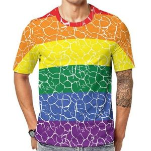 Pride LGBT vlag heren korte mouw grafisch T-shirt ronde hals print casual tee tops 2XL