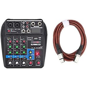 Audiomixer, Sound Mixing Console Bluetooth USB Record Computer afspelen Phantom Power Delay Repaeat Effect 4 kanalen USB Audiomixer A4 Eenvoudig te gebruiken en te bedienen (Color : A4-E-U 1pcs 3M)