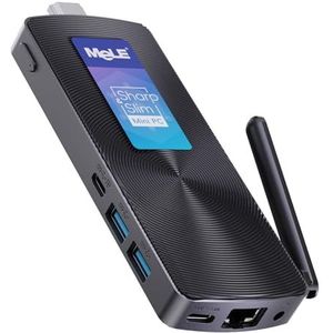 MeLE PCG02 Fanless Mini PC Stick, N100 8GB RAM 256GB, Auto Power On PXE, Windows 11 Pro Kleine Mini Desktop Computer, Alles-in-één USB-C op Industrie IoT, Business Office, Digital Signage, 4K HDMI