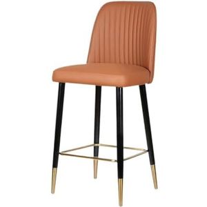 Retro Barstoel Lichte Luxe Barstoelen, Eenvoudige Houten Barstoelen, Moderne Café Hoge Stoelen, Metalen Ringarmleuningen, Barkrukken Design Barstoel(C)