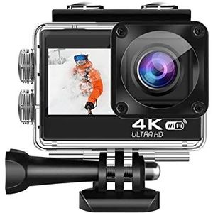 Actiecamera Actie Camera 4K 60FPS Camera 24MP 2.0 Touch LCD 4X EIS Dual Screen WiFi Waterdichte Afstandsbediening Webcam Sport Video Recorder (Color : Single Screen S9, Size : Option 2)