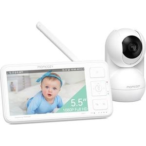 momcozy BM03 Video Babyfoon, 5,5 inch 1080p FHD Babyfoon met camera zonder wifi, infrarood nachtzicht, VOX, 2-weg audio, 500 m bereik, lokale opname