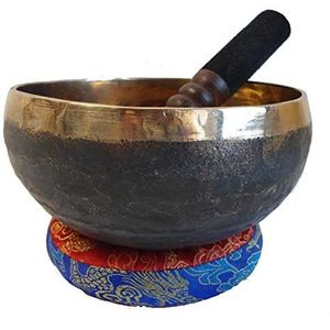 Tibetaanse bel Ishana zwart en goud, olistisch gereedschap voor massage, chakra-bewaking, meditatiemodus van koper en tin, verschillende maten (8-9 kg)