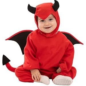 Funidelia | Duivelskostuum voor baby Demonen, Duivels, Halloween, Horror - Kostuum voor baby Accessoire verkleedkleding en rekwisieten voor Halloween, carnaval & feesten - Maat 0-6 maanden - Rood