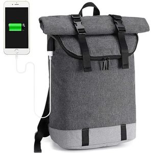 DRNSYHX backpack Backpack Rolltop Rucksack Women & Men School Bag Unisex Water-resistant Casual Daypack Fits 15 6 Inch Macbook Laptop-dark Gray-15 6 In
