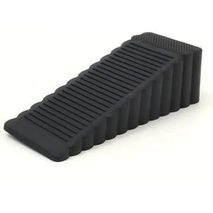 Deurstopwiggen, 1/6 stuks rubberen deurstoppers herbruikbare wigvormige schokabsorberende blokken for meubels(Black,4PCS)