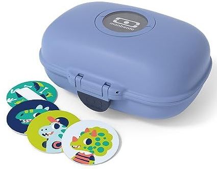 MONBENTO - Snackbox Kinderen MB Gram Infinity - Snackdoos voor Jongens en meisjes - Ideaal School/Park - Vrij van BPA - Duurzaam en veilig - Blauw