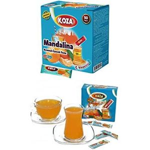 KOZA Mandarijn instant drankpoeder stick per stuk verpakt per 50 stuks | poeder voor warme of koude drank | Turkse thee | ijsthee | vruchtenthee | cay | theepoeder | mandarijn