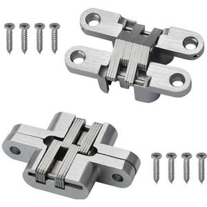 Door Hinges, 2 Stuks Swing Deur Scharnier 180 Graden Openslaande Onzichtbare Scharnier Klaptafel Deur Verborgen Cross Scharnieren Meubels Hardware (Color : 13x60mm)