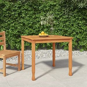 AUUIJKJF Tuinmeubilair Tuin Eettafel 85x85x75 cm Massief Houten Teak Meubels