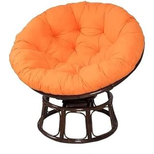 Papasan Ronde Stoelkussens, Zacht Dik Papasan Fauteuilkussen Rotan Fauteuilkussen for Buiten Tuin, Balkon en Woonkamer(Orange,130x130CM)