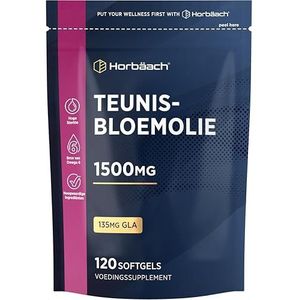 Teunisbloemolie Capsules 1500mg | 120mg koudgeperst GLA | 120 Evening Primrose Oil Capsules | Hooggedoseerd EPO | Horbaach
